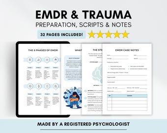 Hojas de trabajo para la terapia EMDR de trauma: Recursos para psicólogos y pacientes (Descarga digital en PDF)