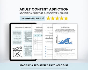 Adult Content Addiction Worksheets: CBT & Motivational Interviewing (PDF Digital Download)