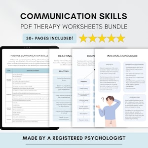 Communication Skills Worksheets: Assertiveness, Boundaries, Self-Talk (Digital Download)