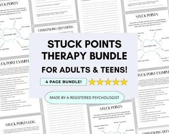 Stuck Points Therapy Worksheets Bundle: CPT CBT Trauma Resource (Printable & Fillable PDF)