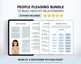 People Pleasing & Boundary Setting Worksheets: Therapist Resource (Printable/Fillable)