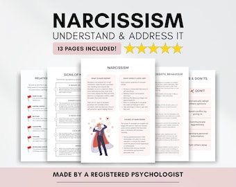 Narcissism Therapy Education Worksheets for Understanding Narcissistic Behaviours and Gaslighting