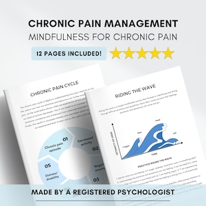 Hojas de trabajo de atención plena para el dolor crónico: Habilidades de afrontamiento y registro del dolor (Descarga digital en PDF)