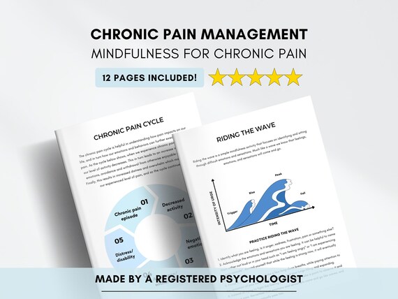 Mindfulness for Chronic Pain Worksheets: Coping Skills & Pain Tracker (PDF Digital Download)