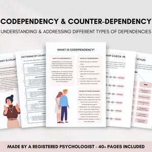 Codependency and Counter-Dependency Relationship Values Worksheets, Boundary Setting Couples Therapist and Marriage Counselor Resource