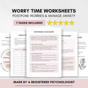 Hojas de trabajo de atención plena: Manejo de la ansiedad y el estrés, habilidades de afrontamiento (descarga digital en PDF)