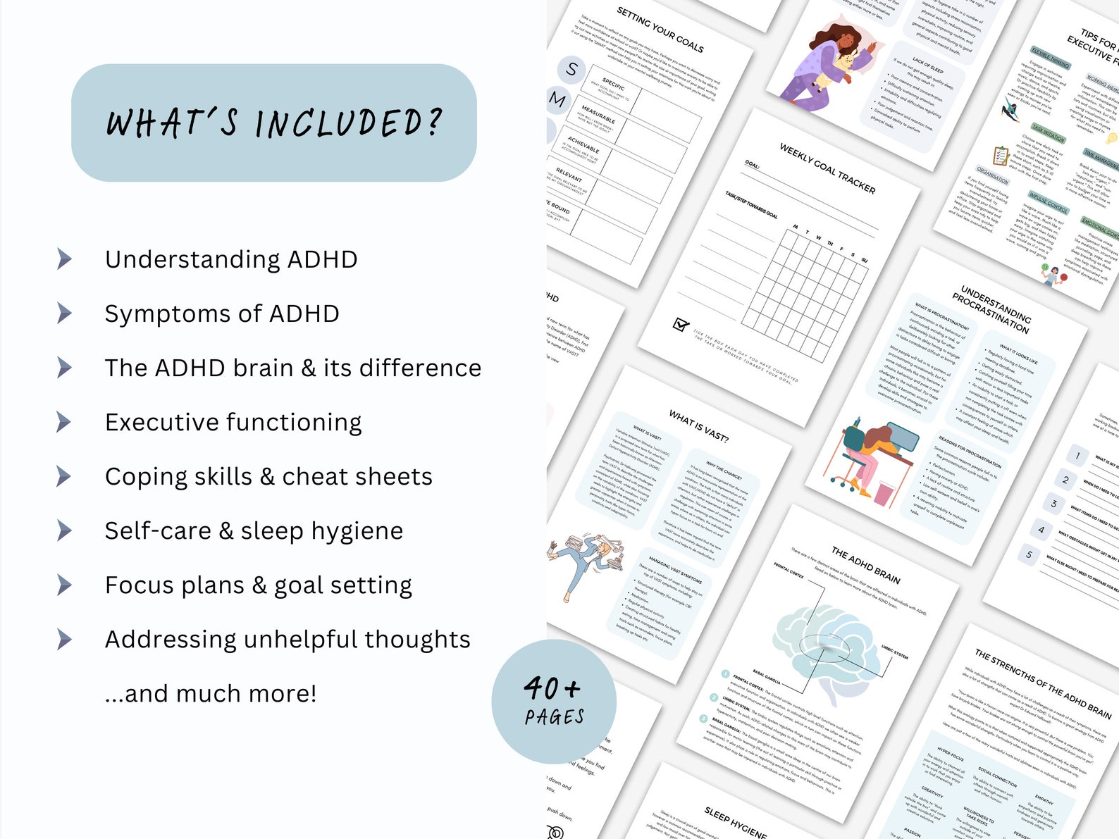 ADHD Worksheets for Teens: Coping Skills & Executive Functioning (PDF ...