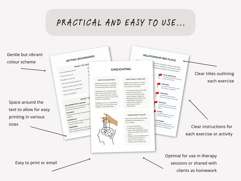 Emotional Abuse Therapy Worksheets for Understanding Cycle of Abuse