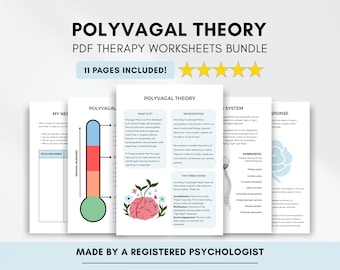 Polyvagal Theory Worksheets: Nervous System Regulation (PDF Digital Download)