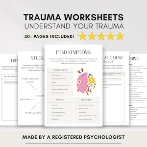 Trauma & PTSD Worksheets: Therapist/Counselor Activities (PDF Digital Download)