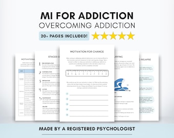 Addiction Recovery Worksheets: Motivational Interviewing Bundle (Printable/Fillable)