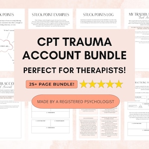 CPT Trauma Account & Stuck Points Bundle for Social Emotional Learning (PDF Digital Download)