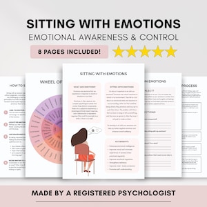 Mit Emotionen sitzen Arbeitsblätter: Emotionsregulation (PDF Digital Download)