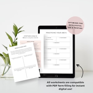 CBT for OCD Therapy Worksheets Bundle
