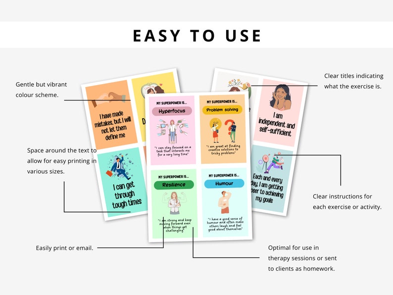 ADHD Superpower Cards for Kids: Confidence & Coping Skills (Printable)