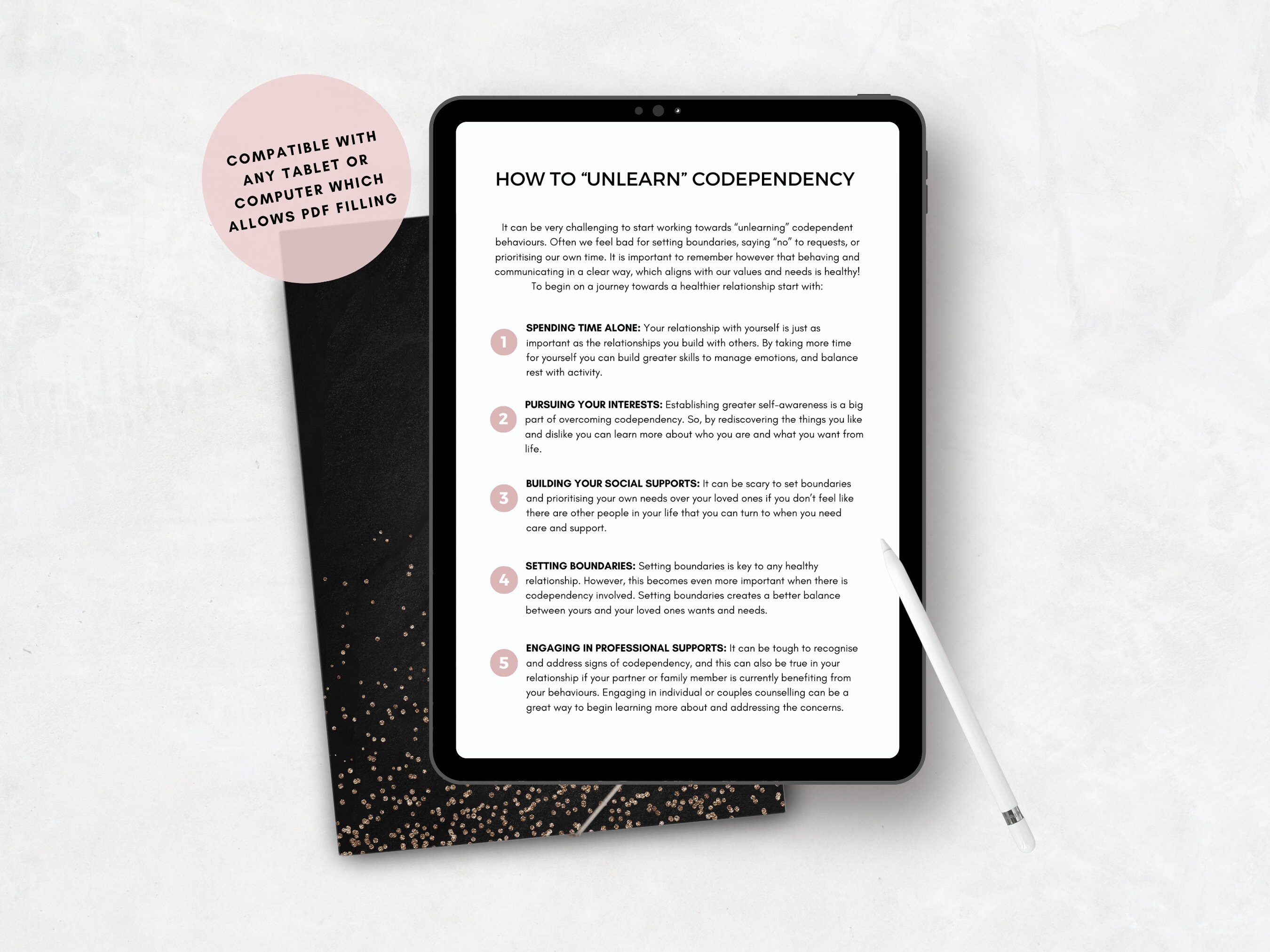 Codependency Worksheets Bundle With Boundary Setting Therapist Resource ...