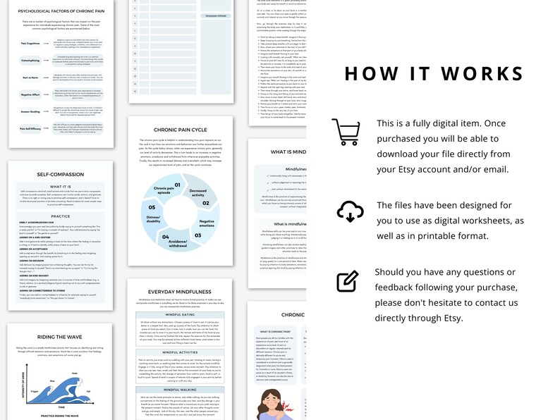 Mindfulness for Chronic Pain Worksheets