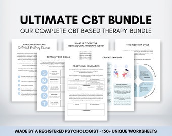 Ultimate CBT Worksheets Mega Bundle for Therapist, Psychologist or Counselor, CBT Therapy, Counselling Resources, CBT Coping Skills Tools