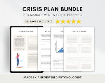 Notfallplan Therapie-Arbeitsblätter mit RISIkomanagment & Stressbereitschaft (PDF Digital Download)