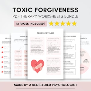 Toxic Forgiveness Therapy Worksheets for Adults with Boundary Setting and People Pleasing