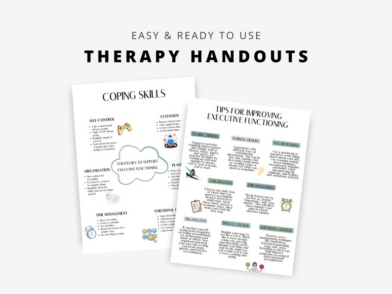 Executive Functioning Wheel & Coping Skills Worksheets