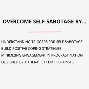 Self Sabotage Worksheets
