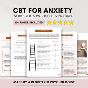 CBT Angst Workbook-Bundle: Bewältigungsfähigkeiten & Gedankenmanagement (PDF ausfüllbar)