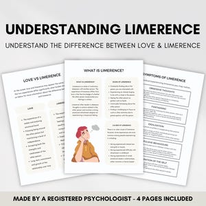 Building Healthy Relationships Therapy Education Worksheets for Understanding Love and Limerence, Couples Therapy and Marriage Counseling