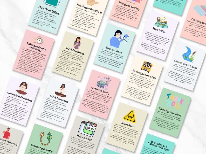 Teen Anxiety Coping Skills Cards