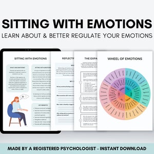 Sitting with Emotions Worksheets for Understanding Emotions and Building Emotional Regulation Skills, Expansion Exercise Therapist Resource