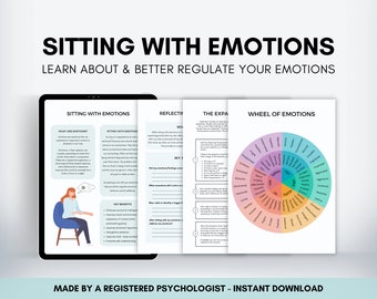 Sitting with Emotions Worksheets for Understanding Emotions and Building Emotional Regulation Skills, Expansion Exercise Therapist Resource