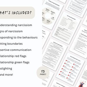 Narcissist Education Worksheets for Understanding Narcissism and Gaslighting in Relationships