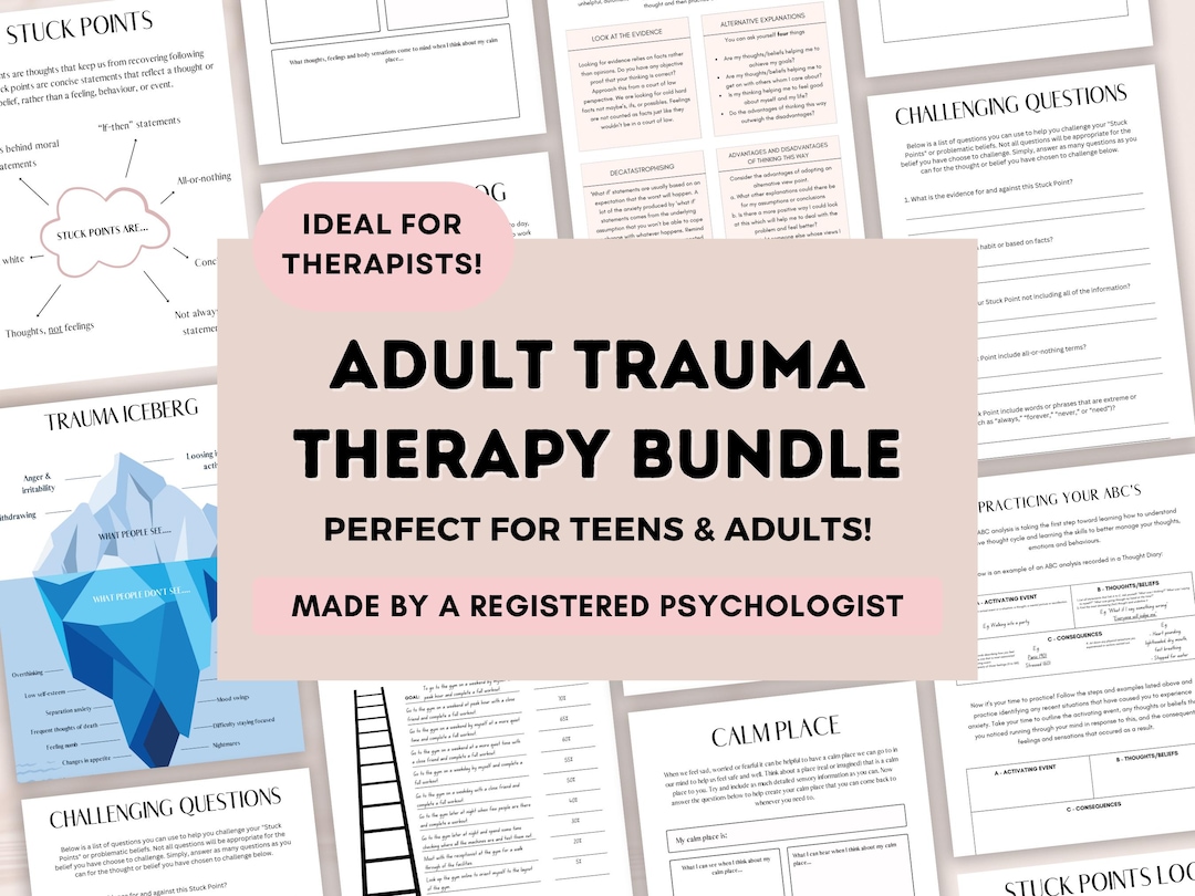 Adult PTSD Worksheets Bundle With Exercises for Overcoming Trauma (PDF ...