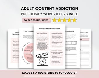 Adult Content Addiction Worksheets | MI & CBT Therapy Resources (PDF Digital Download)