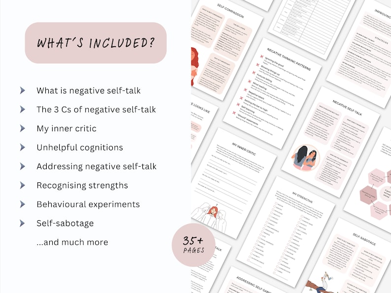 Negative Self Talk Inner Critic Worksheets Cbt Techniques Therapist Negative Self Talk Inner Critic Worksheets Cbt Techniques Therapist