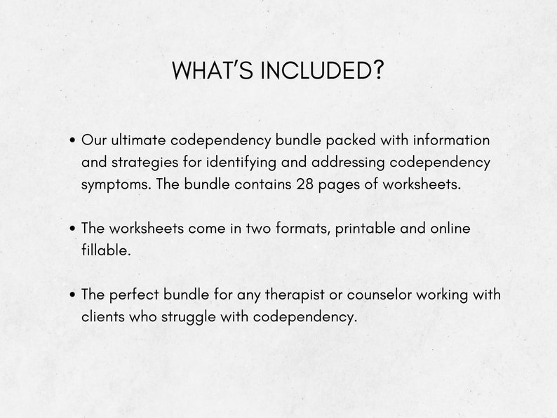 Codependency Worksheets Bundle