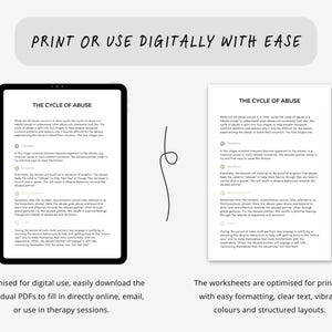 Emotional Abuse Therapy Worksheets for Understanding Cycle of Abuse