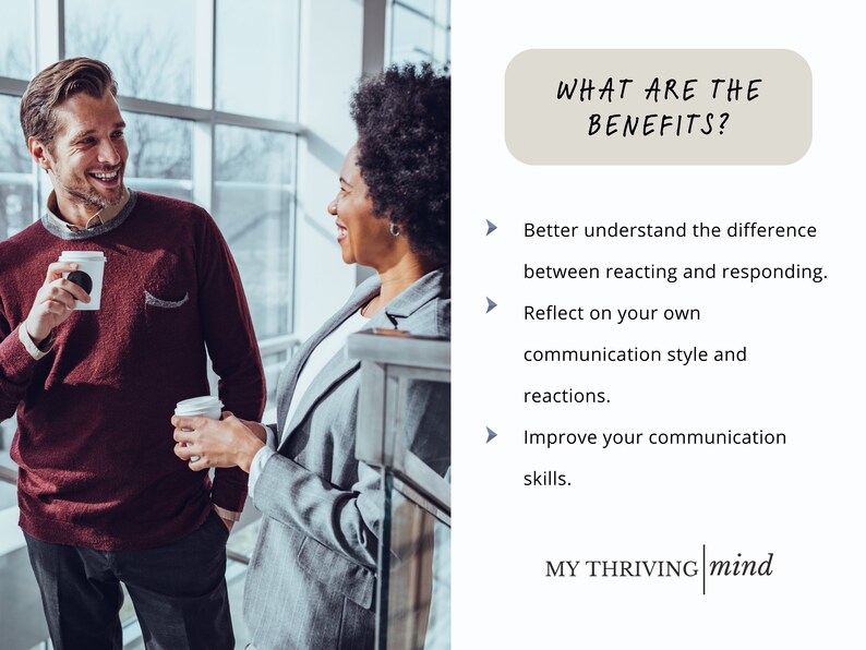 Reacting vs Responding Worksheets for Couples Therapy and Marriage Counseling