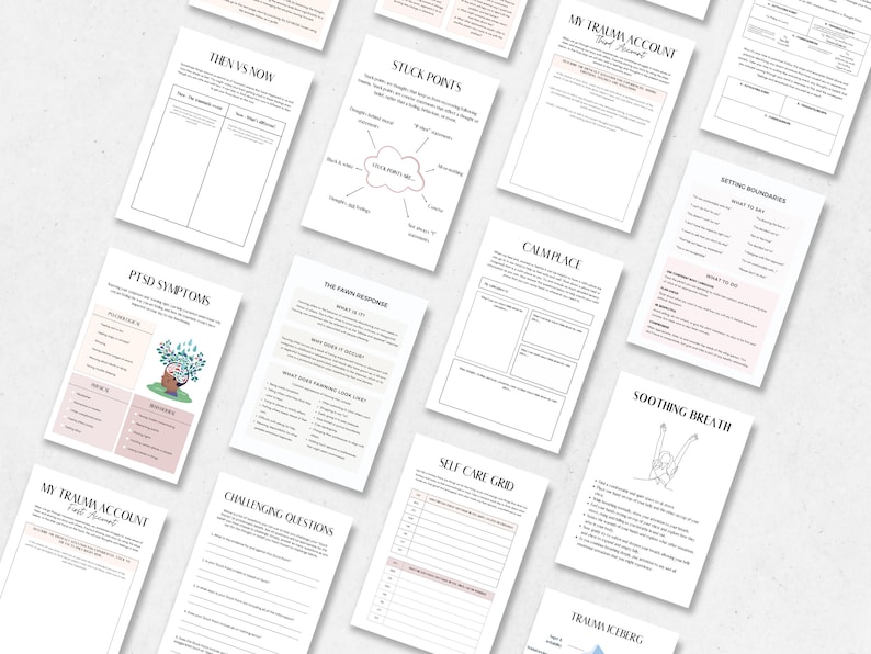 Trauma Worksheets Adult MEGA Bundle
