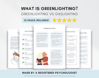 Greenlighting Vs Gaslighting Therapie Edukationsarbeitsblatt (PDF Digitaler Download)