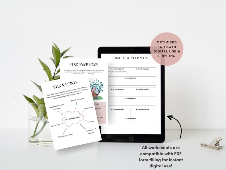 Trauma Worksheets Adult MEGA Bundle