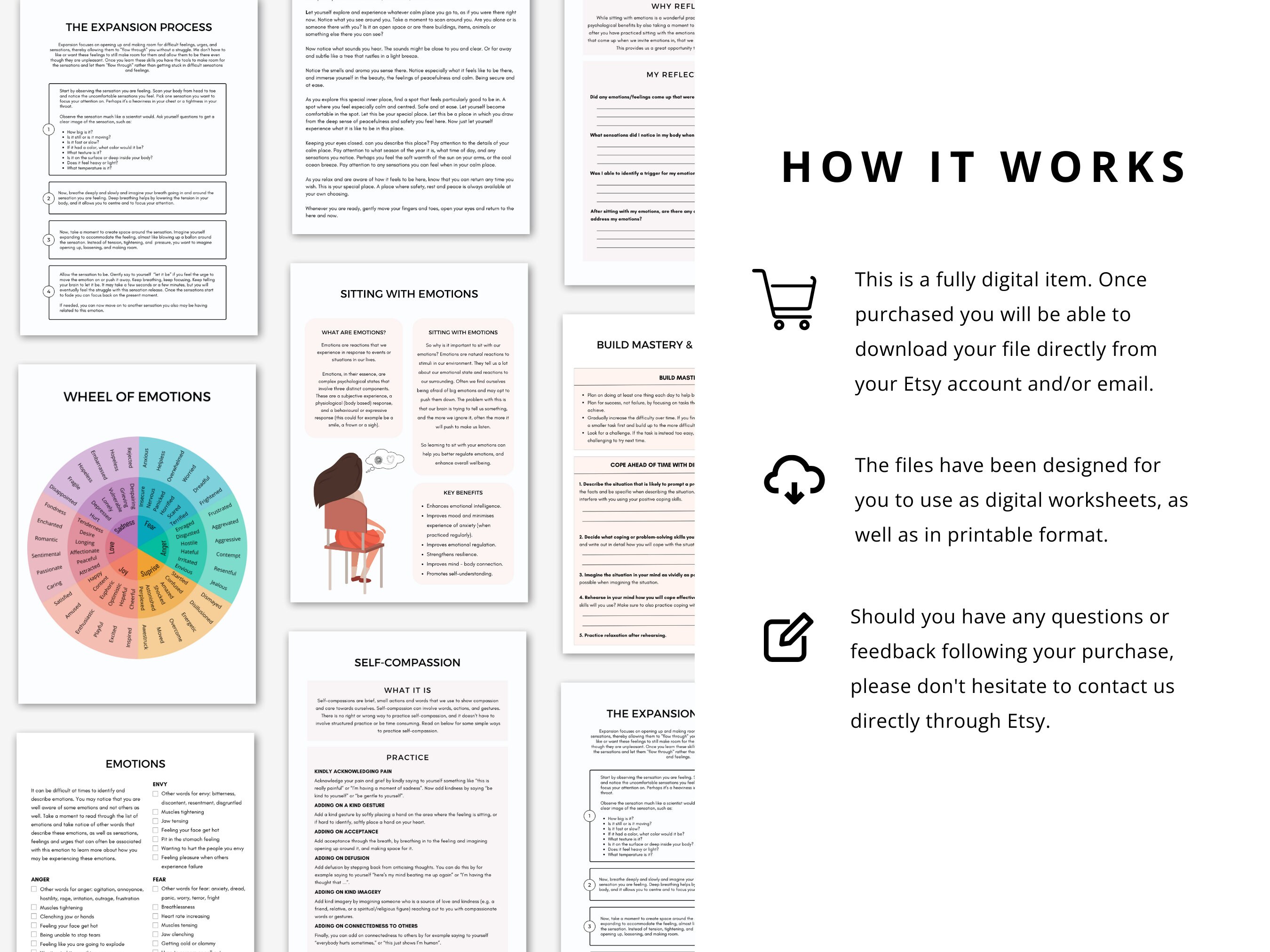 Emotions Regulation Worksheets Bundle: Coping Skills, Emotional ...
