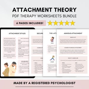 Attachment Styles Worksheet Bundle: Therapist Resource (PDF Digital Download)