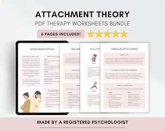 Attachment Styles Worksheet Bundle: Therapist Resource (PDF Digital Download)