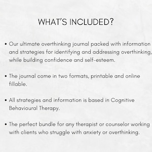 Overthinking Journal for Stress Management