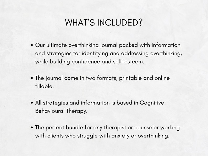 Overthinking Journal for Stress Management