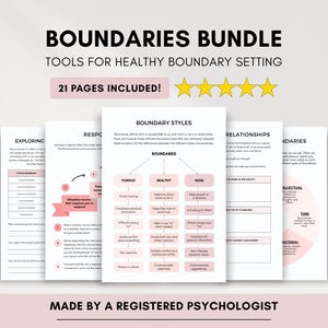 Boundary Setting Worksheets Bundle: Healthy Relationships, Communication (Printable & Fillable)