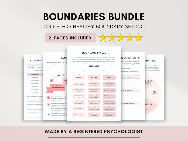 Boundary Setting Worksheets Bundle