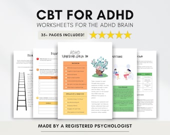 ADHD Workbook Mega Bundle: Teens & Adults, CBT Skills (Printable/Fillable PDF)