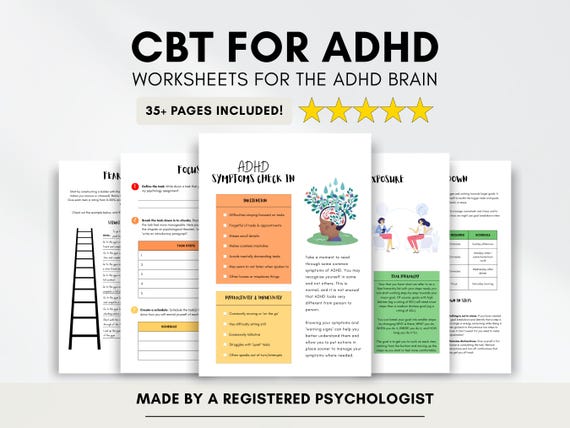 ADHD Workbook Mega Bundle: Teens & Adults, CBT Skills (Printable/Fillable PDF)